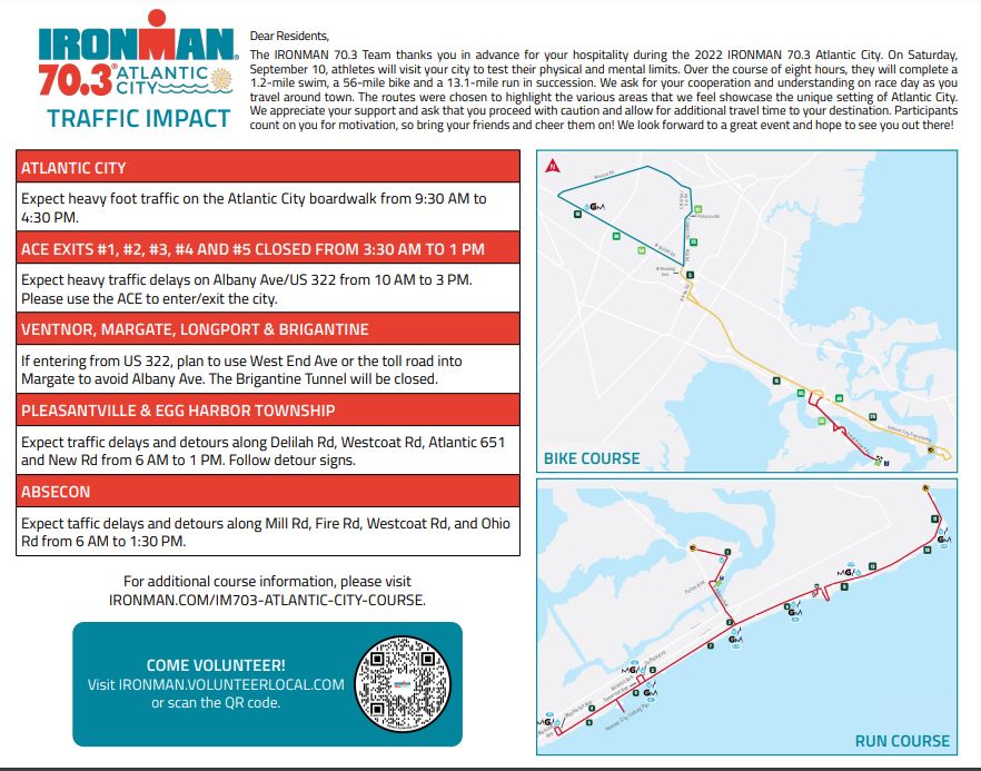 Photo of Ironman 70.3 Atlantic City Traffic Impact